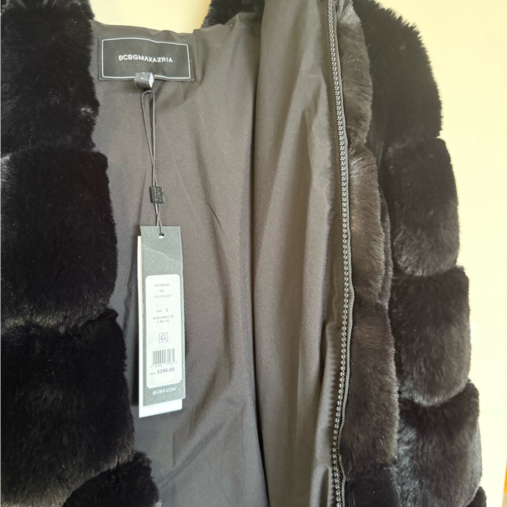 BCBGMaxAzria Black Teddy Jacket Luxurious Plush Design